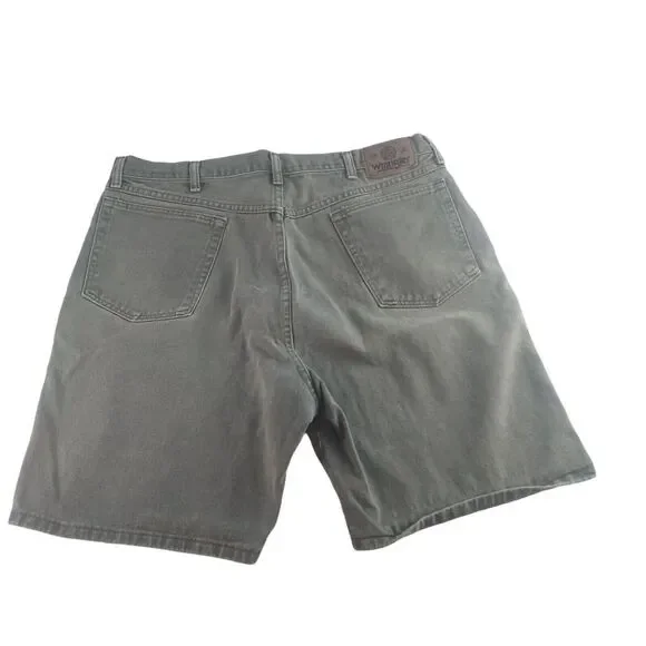 Wrangler Mens 38 Green 8" 5 Pocket Chino Denim Shorts - Picture 3 of 4